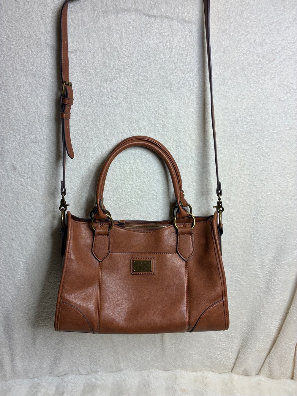 FRYE AND CO. Cognac Brown Leather Shoulder Satchel